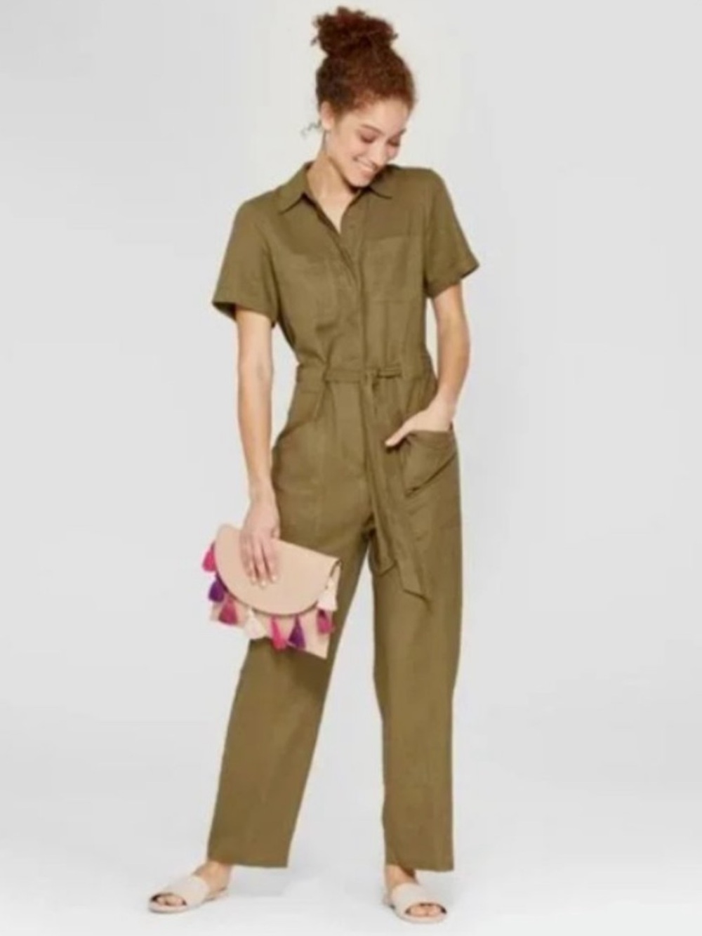 A New Day Linen Blend Boilersuit Jumpsuit